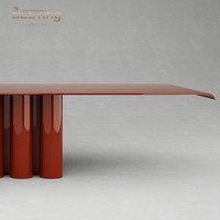 Table de travail ou à manger en métal rouge, design moderne de style industriel et moderne, nouvelle collection