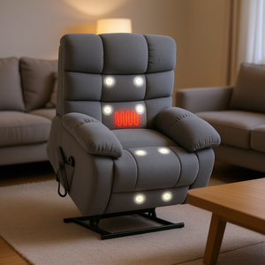 DB <b>Electric</b> Power Lift Recliner Chair With Heat Massage Dual Motor Infinite Position Remote Control Microfiber Living Room Furni - Product Image 2