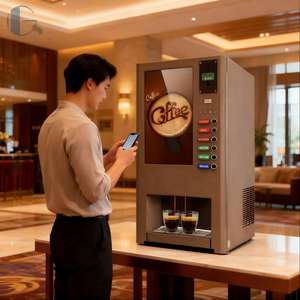 Vente en gros de <span class=keywords><strong>café</strong></span> commercial chaud/froid entièrement automatique professionnel distributeur automatique de pièces de monnaie/billets/paiement par carte de crédit Capacité de 200 <span class=keywords><strong>à</strong></span> 300 - Product Image 2