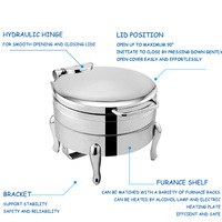 TIANXING Réchaud rond en acier inoxydable Nouvel équipement de cuisine Chauffe-plat pour buffet pour hôtel