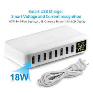 ที่ชาร์จแบตเตอร์8A 60W สำหรับสมาร์ทโฟนแล็ปท็อปมีหลายพอร์ตที่ชาร์จ USB 8พอร์ต - Product Image 3