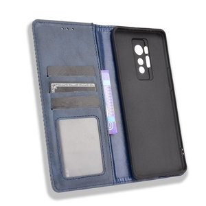 Pour <span class=keywords><strong>Tecno</strong></span> <span class=keywords><strong>Phantom</strong></span> <span class=keywords><strong>X</strong></span> boucle magnétique motif rétro étui en cuir à rabat horizontal avec support et fente pour carte et portefeuille - Product Image 4