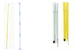 Drapeau de golf professionnel en fibre de verre pour parcours et jardin - Poteau marqueur en PRV avec drapeau haute visibilité - Portable 2, 3, 4, 5 sections - Product Image 4