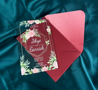 Cartes d'invitation en acrylique pour mariage, Bar Mitzvah, réception, fête de remise de diplôme, anniversaire, baby shower, etc.