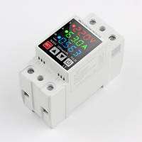 Compteur de tension triphasé à montage sur rail DIN, AC 80-500V, mini ampèremètre modulaire 0-100A, affichage numérique LED, indicateur de fréquence, PC