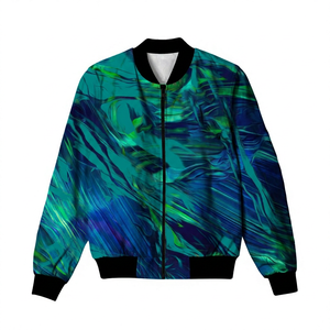 Custom Men's & Women's Stand <b>Varsity</b> <b>Jacket</b> K-VJ-188 Colorful Abstract Fitness Design Winter Polyester Fleece Embroidery - Product Image 4