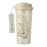 JWH Présentoir de tasses en acier inoxydable Tasse de voyage à café avec paille et couvercle pour boisson au café