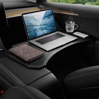 Table pliante pour voiture, plateau de service pliable, accessoire de voyage pour voiture, plateau de repas, table rotative compatible avec Tesla BMW