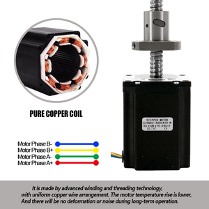 HLTNC híbrido <span class=keywords><strong>Nema</strong></span> <span class=keywords><strong>23</strong></span> Motor Paso a Paso <span class=keywords><strong>12V</strong></span> DC 8mm eje 57-56 57-82 tornillo de bola Compatible 1204/1210 500mm CNC Kit - Product Image 4