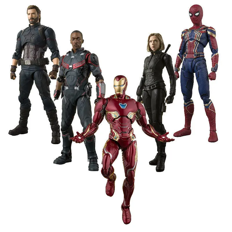 Özel Marvel Avengerd örümcek adam demir Mans amerika kaptan rakamlar Figma oyuncak film modeli çocuk oyuncağı hediye PVC action figure