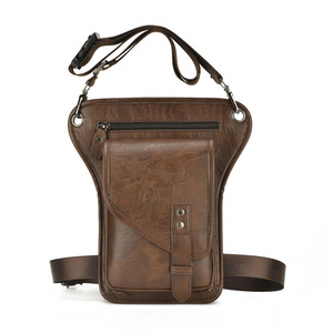 Nueva llegada: Riñonera de pierna ajustable para hombre, impermeable, de cuero PU, con cierre de cremallera, para montar o para el pecho. - Product Image 2
