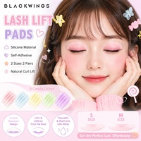 BLACKWINGS Rainbow Design L Curl Lash Lift Pads 2 Pasang 2 Ukuran Silikon Dapat Digunakan Kembali Portabel Dapat Dicuci Alat Kecantikan Pengangkat Bulu Mata