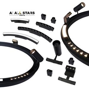 Dc48V Piste d'attraction magnétique en forme d'arc Luminaires de <span class=keywords><strong>plafond</strong></span> <span class=keywords><strong>pour</strong></span> locaux commerciaux Éclairage sur <span class=keywords><strong>rail</strong></span> incurvé personnalisé noir - Product Image 6