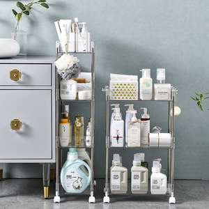 Étagère de rangement en acrylique transparent Yingzhiya à 4 niveaux, organisateur de cosmétiques mobile, étagère de salle de bain et de cuisine avec roulettes - Product Image 3