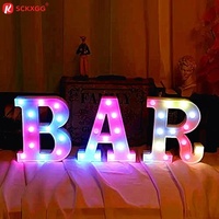 Lettres lumineuses personnalisées multicolores RVB à dégradé pour bar, pub, comptoir, éclairées par LED