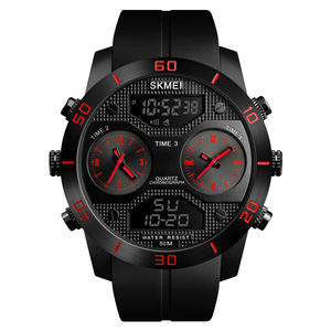 Reloj digital analógico para hombre, relojes de tres zonas horarias, skmei 1355, gran oferta - Product Image 2