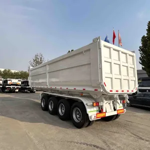 Venta caliente especial de cuatro ejes 50 toneladas 40cbm camión volquete automático Semi remolque precio usado remolque volquete trasero