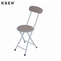 Chaise pliante portable en acier pour l'extérieur, tables et chaises de gros, chaise pliante rétro en métal colorée personnalisée