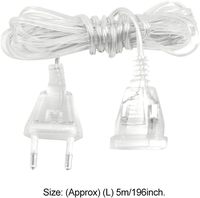 Câble d'extension transparent Tsinye avec prise EU 3M 5M pour guirlande lumineuse LED, idéal pour les fêtes et la décoration de mariage