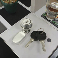 Loquet à came à quart de tour en acier inoxydable poli MS705-3E pour armoire électrique, cylindre de serrure à clé, installation facile