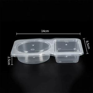 Contenedor de Condimentos Portátil de Doble Compartimento, Mini Tazas de Condimento de Plástico con Tapa, Contenedores Desechables para Salsas, Aperitivos y Aderezos - Product Image 6