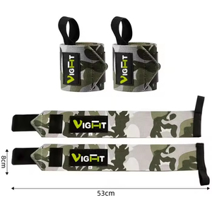 위장 무늬 웨이트 리프팅 손목 밴드 조절 가능한 헬스 피트니스 파워 리프팅 손목 보호대 - Product Image 4