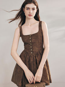 Женский летний комбинезон <span class=keywords><strong>B17</strong></span>: настраиваемый, винтажный, без рукавов, с квадратным вырезом, антистатический, приталенный, с завышенной талией - Product Image 1