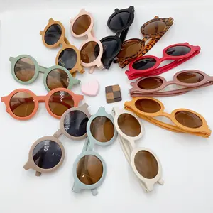 2025 moda 11 colores sólidos <span class=keywords><strong>Boho</strong></span> niños niñas <span class=keywords><strong>gafas</strong></span> de <span class=keywords><strong>sol</strong></span> Vintage forma redonda Retro bebé <span class=keywords><strong>gafas</strong></span> de <span class=keywords><strong>sol</strong></span> - Product Image 1