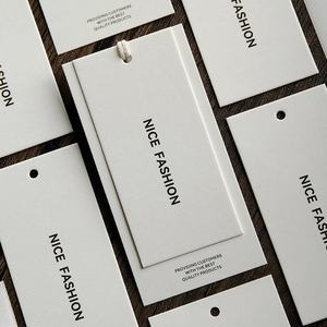 Étiquettes de vêtements sur mesure haut de gamme pour hommes et <span class=keywords><strong>femmes</strong></span>, étiquettes en papier épais, marques personnalisées, modèle 0422 - Product Image 4