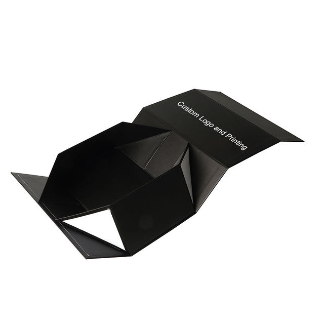 Custom Logo Color Printing New Design Cardboard Black Clothing Flat Box