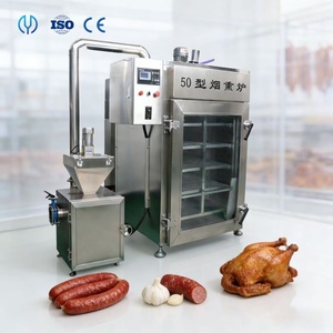 Four à fumage professionnel 30/50/100/250/500 kg/heure pour poisson, poulet, <span class=keywords><strong>canard</strong></span>, saucisses fumées à chaud et fumoir à froid - Product Image 1