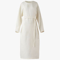 Robe décontractée mi-longue en lin pour femme nouvelle couleur unie tissée en automne Service personnalisé respirant et antistatique