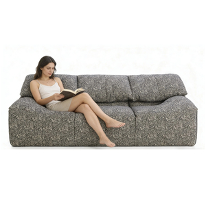Modern Three-Seater Compact sofa Chenille/Corduroy Cover Pillow Back <strong>Padded</strong> Arms Comfortable Relaxing Living <strong>Room</strong> Sofa - Product Image 5