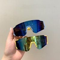 Lunettes de soleil sportives à grande monture, demi-monture, UV400, coupe-vent, verres toriques, pour cyclisme et ski, verres en résine pour garçons, élégantes