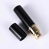 Venta al por Mayor de Botellas de Perfume Vacías de Vidrio Negro Reciclable de Lujo de 3 ml, 5 ml y 10 ml, Atomizador Recargable, Caja de Regalo, Serigrafía