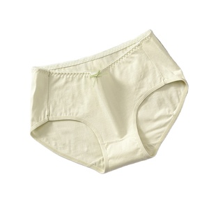 Simple couleur unie mignon petit arc respirant mi-taille coton dames caleçons - Product Image 3