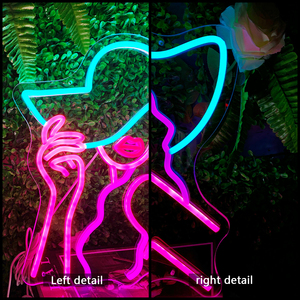 Letrero LED de neón Alien Bar, acrílico verde con diseño de mujer, para decoración de pared en el hogar, oficina, tiendas, empresas, hospitales, alimentado por USB - Product Image 5