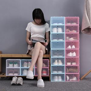 稳定的PP塑料可折叠便携式透明批发鞋盒可堆叠多用途鞋架收纳盒 - Product Image 3