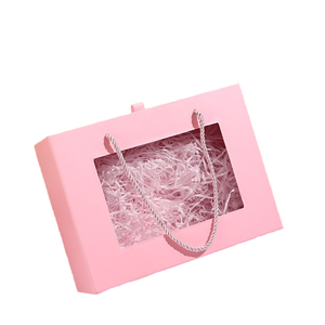 <strong>Customized</strong> High-end pink PVC Transparent Window Box with Lifting Rope Birthday Gift Drawer Box - Product Image 1