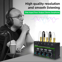 COKYIS HA400 PRO Profesyonel Kulaklık Amfisi 4 Kanallı Stereo Mini Amfi Ev Stüdyosu Mikseri Ses Kartı Ses Arabirimi için