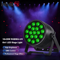Projecteur LED PAR 18x20W 360W RGBWAUV 6-en-1 IP65 étanche, mince, haute puissance, DMX512, pour éclairage de scène extérieur, concerts, mariages et événements