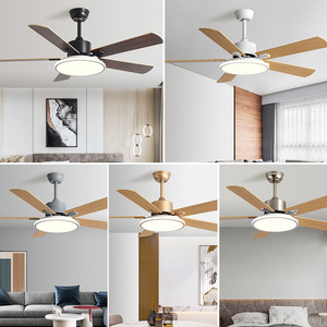 Nordic Style <b>Ceiling</b> <b>Fan</b> Light With Wooden Blades LED Dimmable For Living Room And Bedroom Flush Mount 220V - Product Image 1
