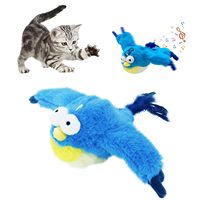 Juguete Interactivo para Gatos con Pájaro que Chirría, Alas Móviles, Nuevo Juguete para Gatos con Pájaro que Chirría Simulado, Juguete para Gatos de Interior