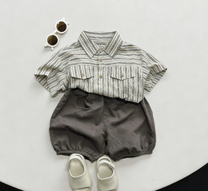 <span class=keywords><strong>T</strong></span>-<span class=keywords><strong>shirt</strong></span> rayé à manches courtes pour garçons, nouvelle collection é<span class=keywords><strong>t</strong></span>é 2026, version coréenne pour filles, haut en pur coton pour enfants - Product Image 5