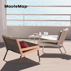Muebles de hotel Silla de playa de madera sofá piscina jardín <span class=keywords><strong>cama</strong></span> teca al aire libre salón sillón exterior ratán jardín restaurante sillas - Product Image 5