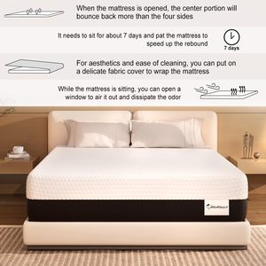 Colchón de Espuma Viscoelástica de 6, 8, 10 y 12 Pulgadas, Certificado por CertiPUR-US, Enrollable, Comprimido y Envasado al Vacío, Ahorro de Espacio, Precio al por Mayor para Logística - Product Image 5