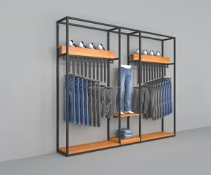 Gold Plated Clothing Display Racks Fashion Ladies Cloth Shop Interior Design Ideas Garment Boutique Shop Fitting