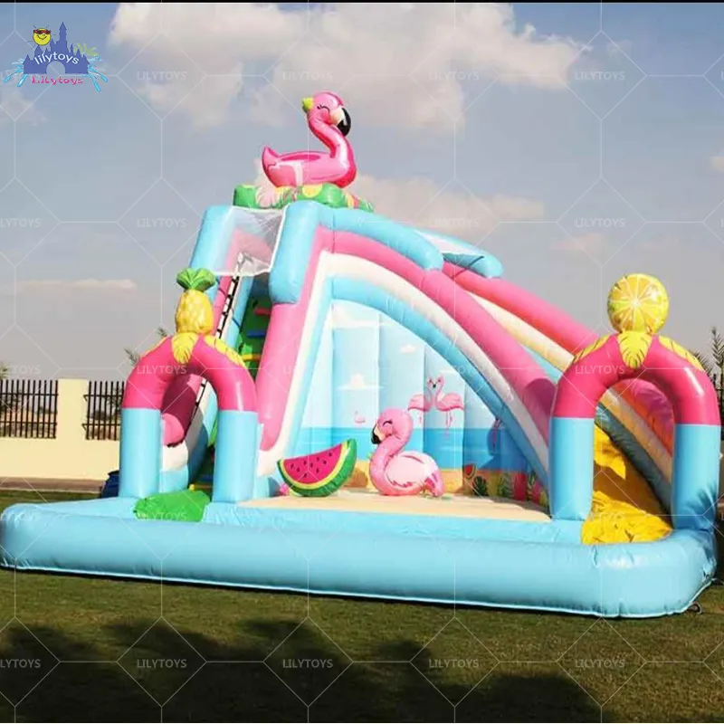 Château gonflable de saut moonwalk pour enfants, maison de fête, combo avec glissière d'eau, grande lune en pvc