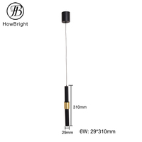 Mini luminaires COB décoratifs suspendus au plafond en métal pour cuisine Pendentif d'intérieur industriel en forme de long tube