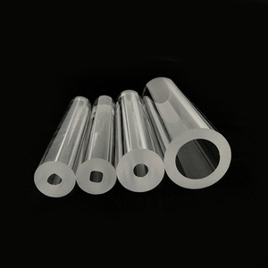 Tubo di quarzo trasparente personalizzato con flangia e foro/parete spessa ad alta pressione tubo di vetro di grande diametro - Product Image 1